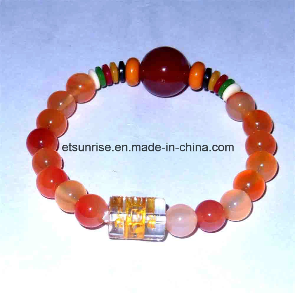 Semi Precious Stone Fashion Crystal Agate Bracelet Bangles Jewelry