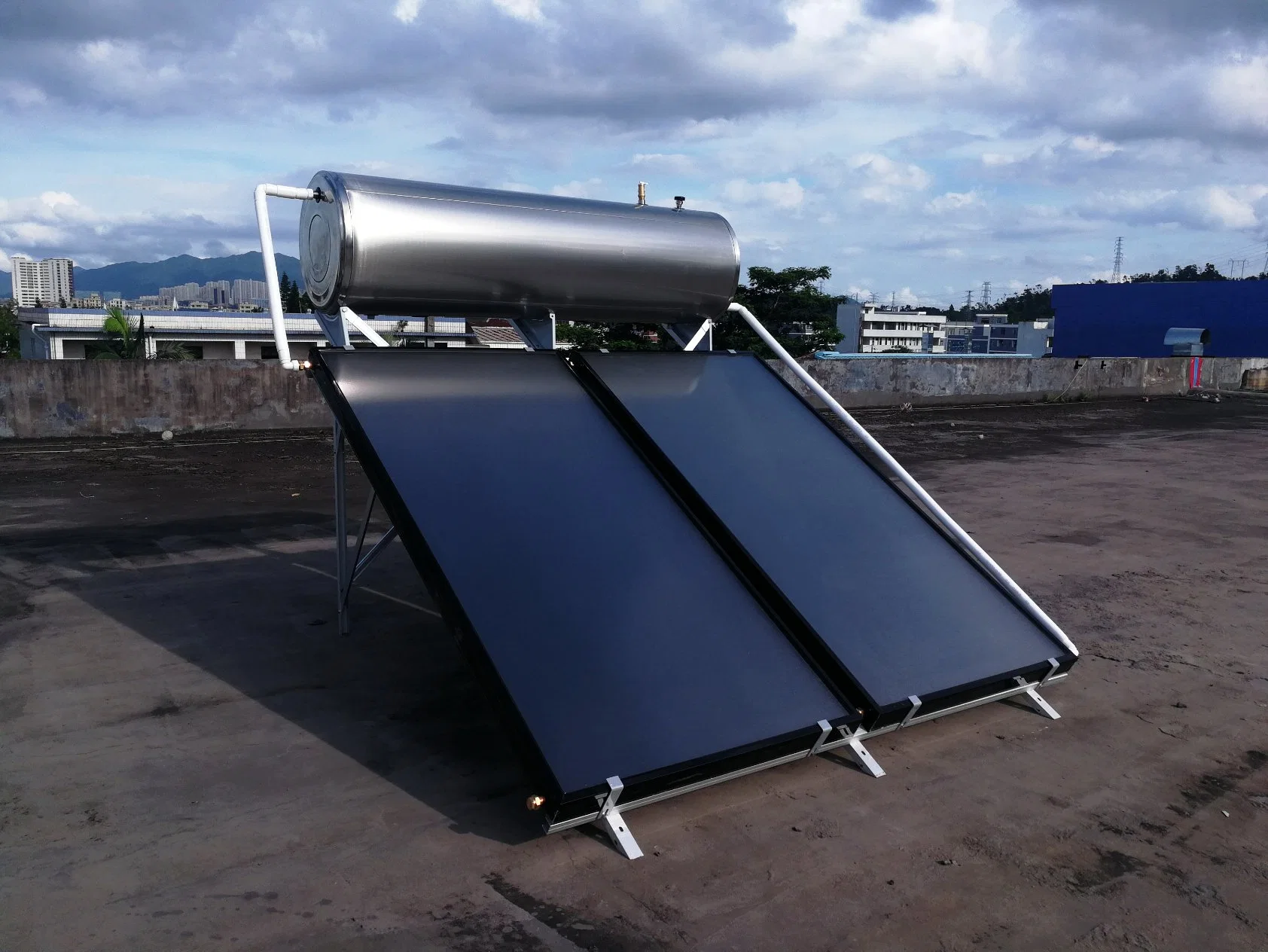 150-300L Integrated Solar Water Heater with Flat Plate Solar Collector and Pressurized Tank