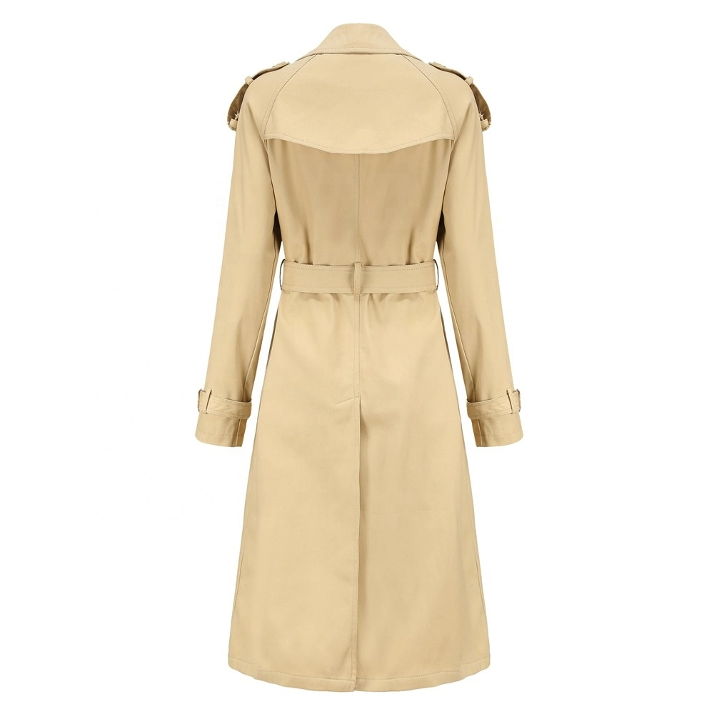 Trench tendance style coréen fait sur mesure classique pour Veste coupe-vent à col revers pour femme, manches courtes