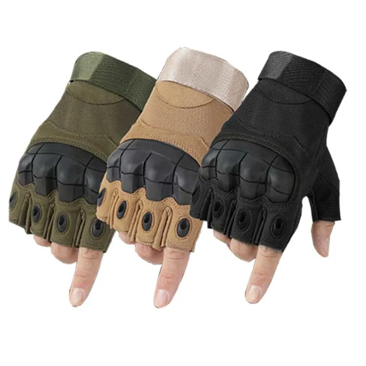 Outdoor Motorcycle Shooting Hunting Racing Training Fingerless Combat Tactical Gloves