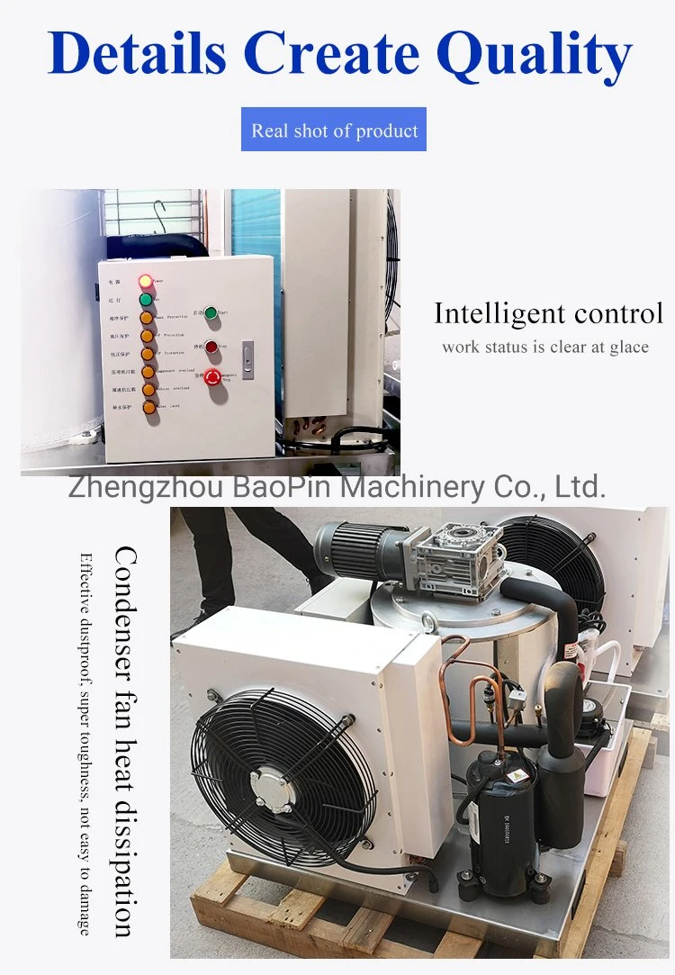 5000kg Large Storage Capacity Air Water Cooling Commercial Refrigerators Ice Cube Flake Making Machine