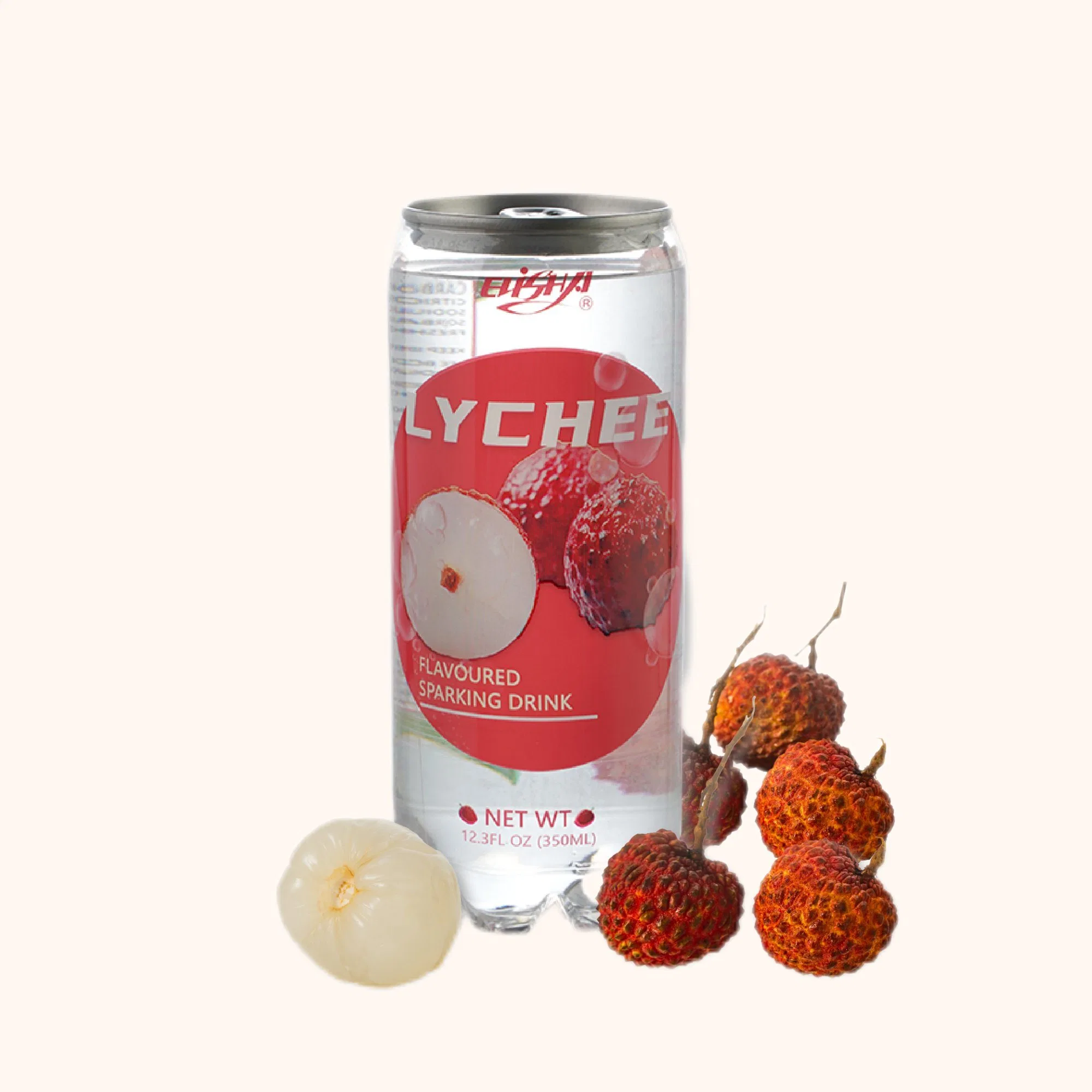 Hochwertige 350ml Dose Sparkling kohlensäurehaltiges Wasser mit Lychee Geschmack - OEM-Service