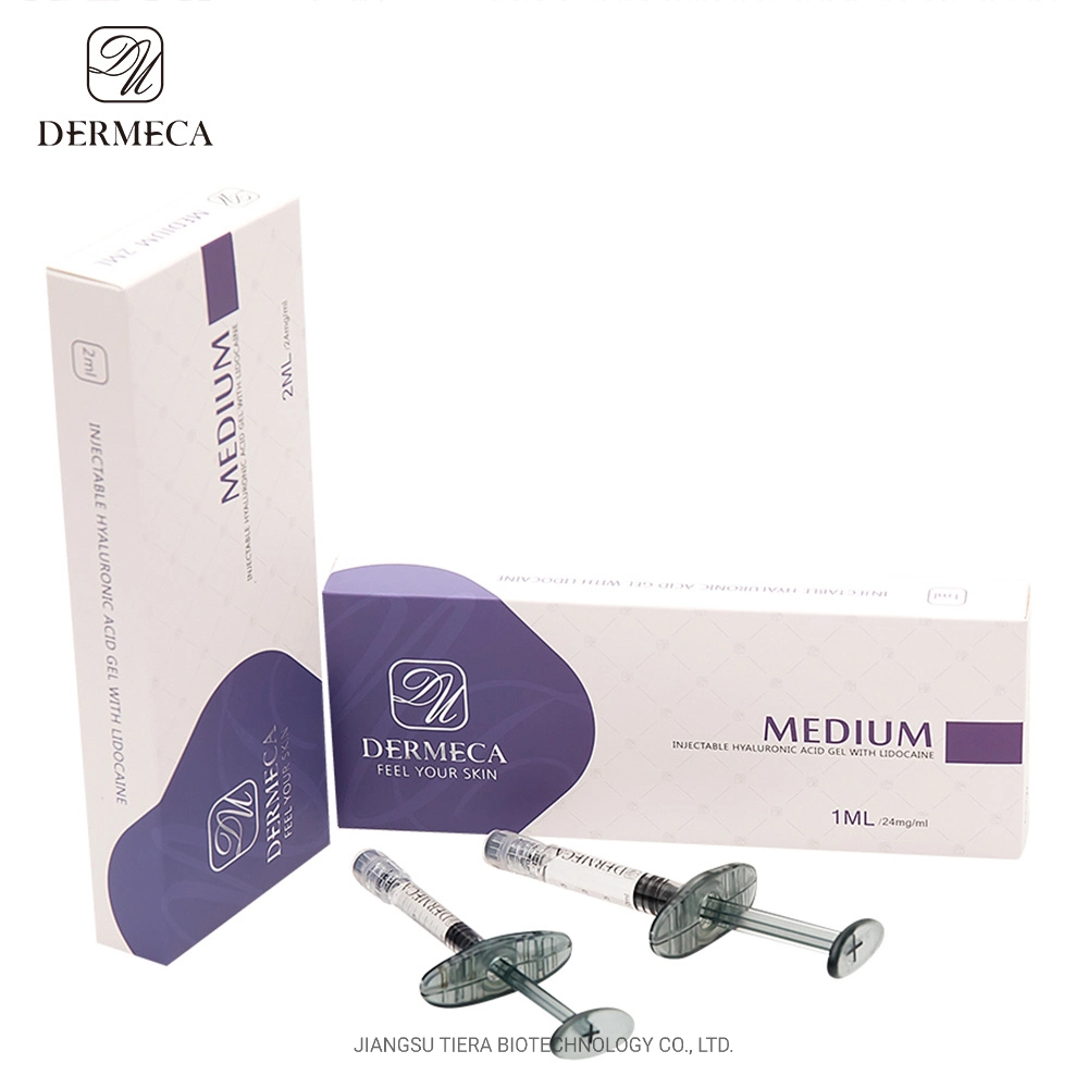 Dermeca Cross-Link Hyaluronic Acid Gel 1ml Dermal Filler Implant Skin for Moderate Wrinkles/Fineline/Crow&prime; S Feet/Fullips Beauty Lip/Fullips Lip Plumping