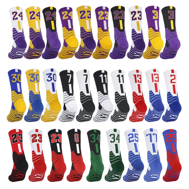 N b um basquetebol profissional de socks tubo longo de socks desportivo respirável Joelho Perneiras elevado factor de algodão Elite Ant Skid Meias para homens e crianças