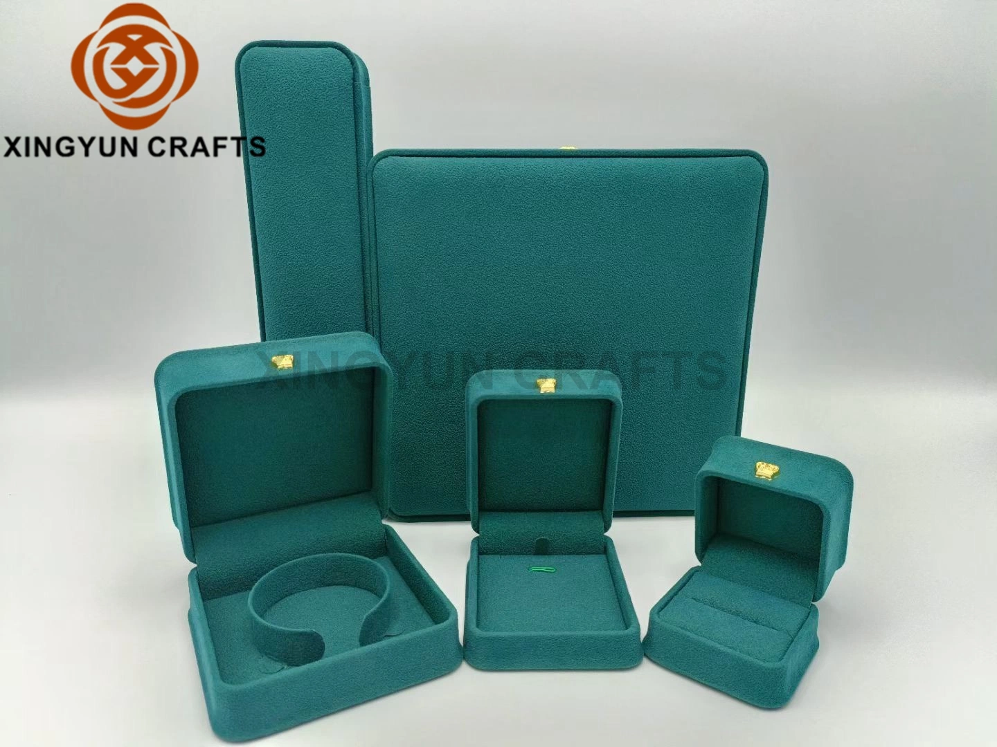 2022 New Turquoise Color Hot-Stamping Leatherette Jewelry Peal Necklace Box Wholesale/Supplier Cheap Jewel Decorative Gift Box