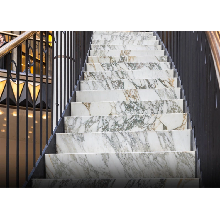 Custom Luxus Marmor Kalkutta Arabeescato Italienischen Weißen Marmor Treppe Marmorprofil