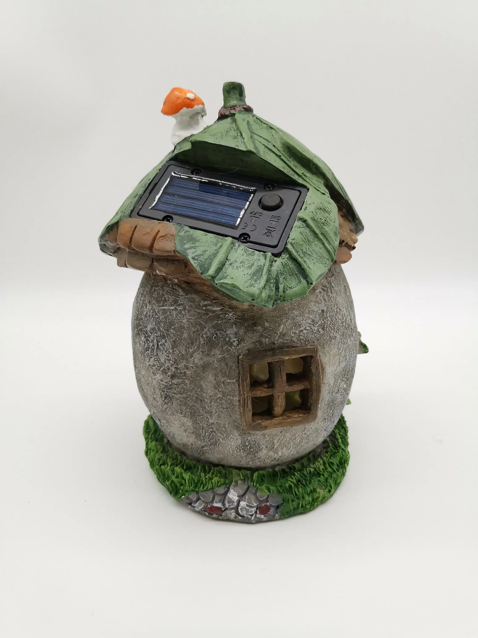 Solar Powered Hand Paint Resin Fairy House Solar Light Gardening Decoration