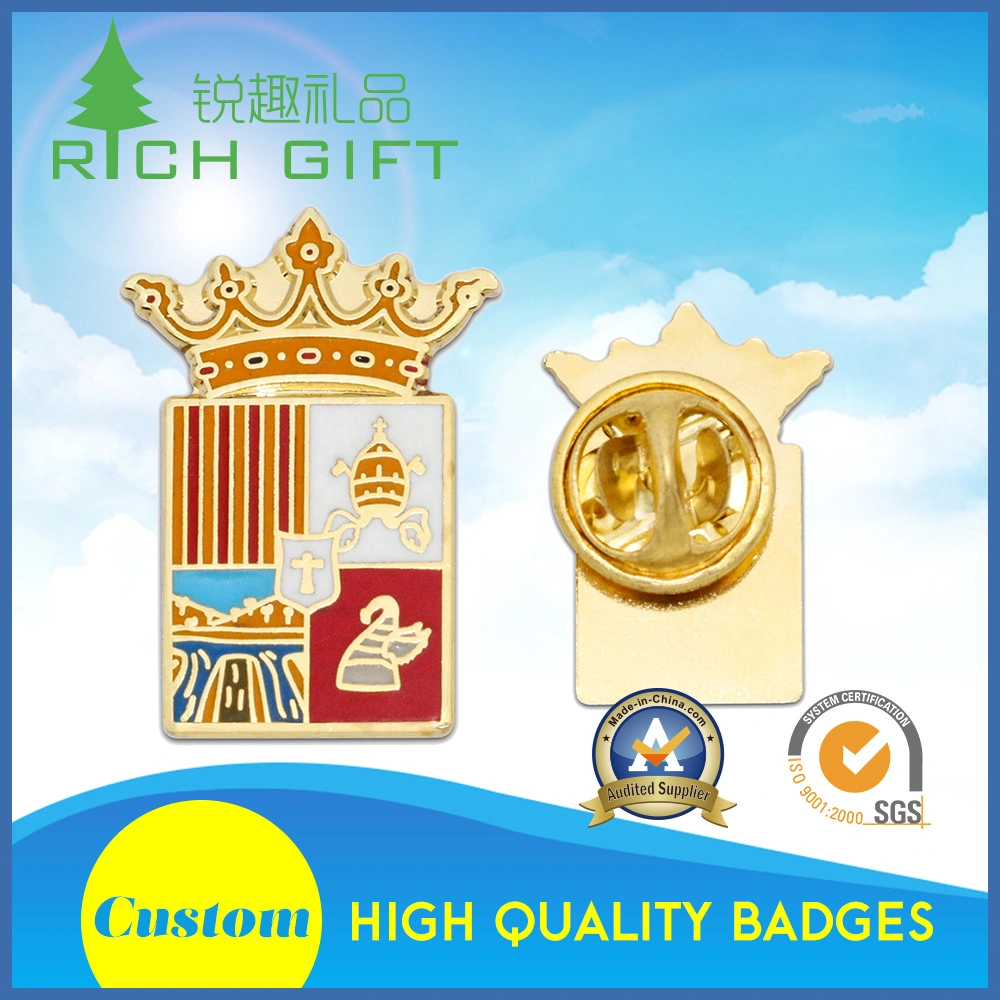 Custom Promotion Zinc Alloy Bar Pin Clip Coin Chain Badges with Attachement