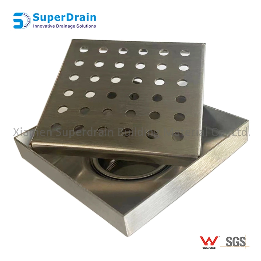 SUS Watermark Square Short Floor Grating Drain for Kitchen