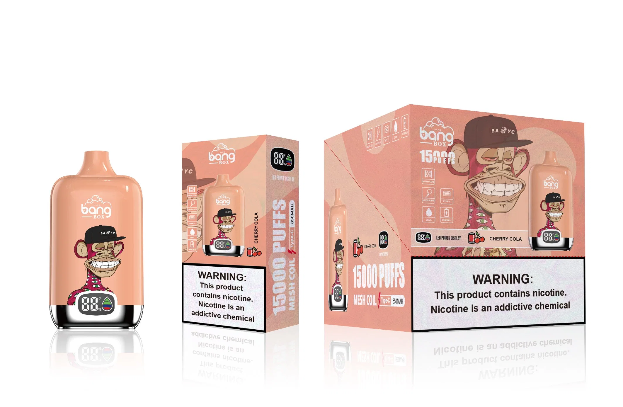 Bang Box 15000 Puffs 18000 Disposable Pape e cigarro com Caneta de papel de ponta LED 15K 13K 12K 26ml 5% NIC