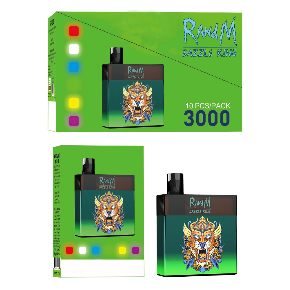 3000puffs Randm Dazzle King 12 Flavors with LED Light Flashing Cigarette  Disposable/Chargeable Vape Pen