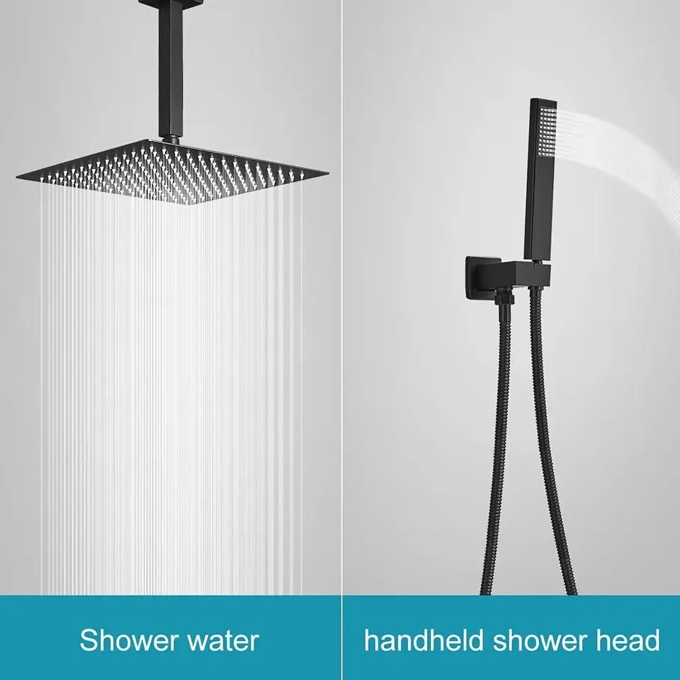 Ceiling Mount Shower System Luxury Rainfall Mixer Shower Set with Handheld