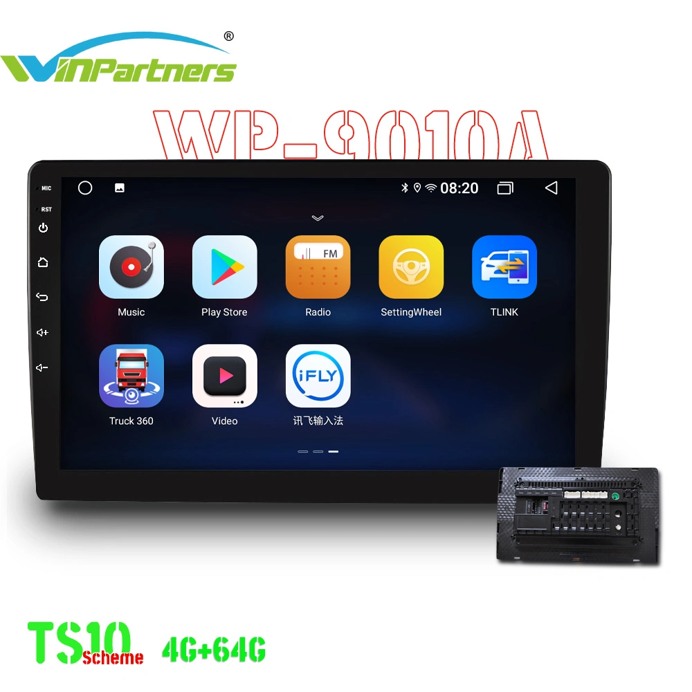 8/6g+128g 9 pulgadas procesador de 4G núcleos All-in-One máquina coche logotipo estéreo Personalización Reproductor de vídeo Wp9010A