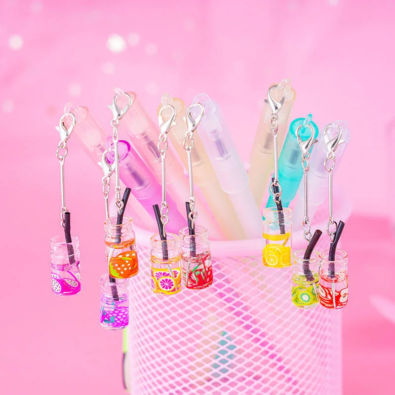 Cute Candy Kawaii Korean Fruit Pendant Plastic School Student Gel Pens