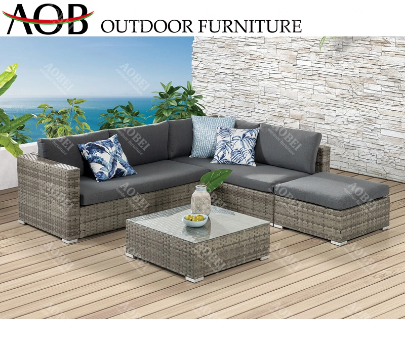 Leisure Modern Customized Outdoor Exterior Hotel Home Patio Garden Set Rattan Wicker Sofa Set Furniture