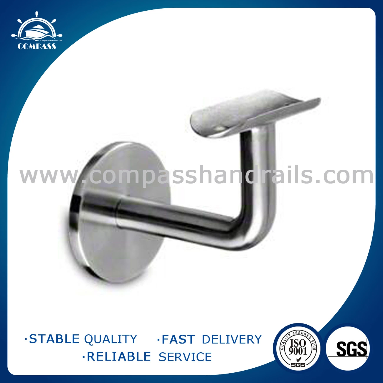 304/316L Rust-Proof Handrail Fitting Stair Parts Installation on Wall Ensure The Safety