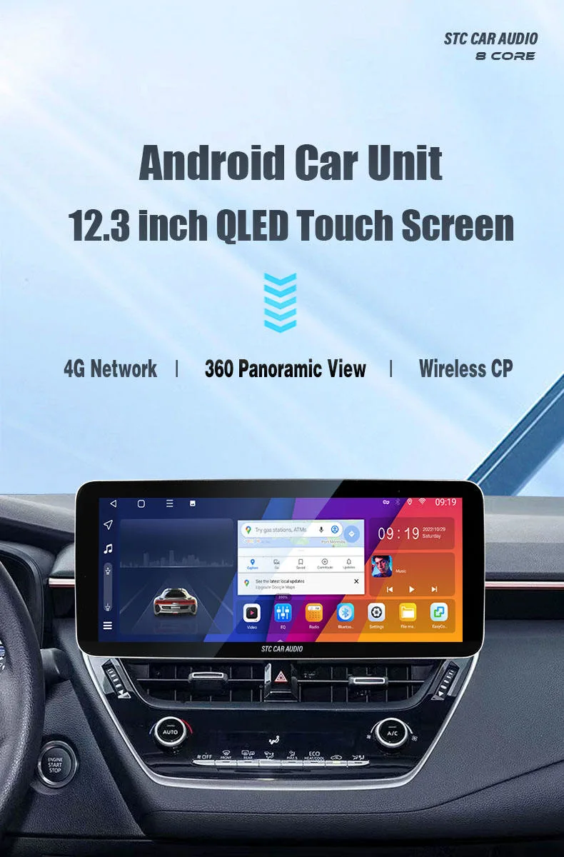 Stc TS10 Qled 12.3" coche de la pantalla de Android 4+64GB panorámica 360 Bens Clase S W220 2005 Radio de coche Auto Android