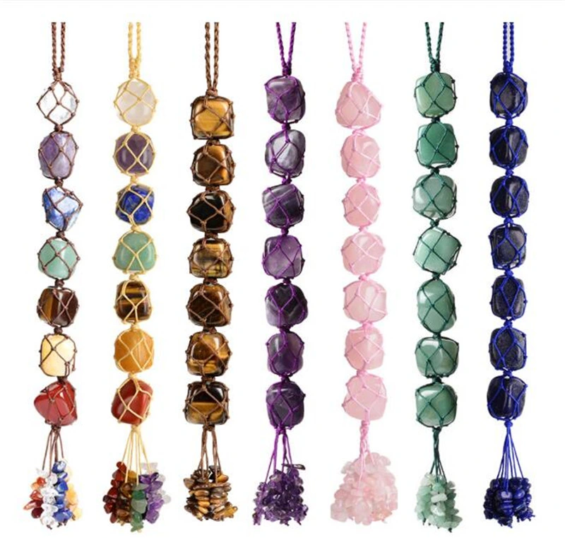 Natural Aura Seven Chakra Pendulum Pendant Energy Stone Yoga Healing Gift Set Home Decoration Jewelry Gifts