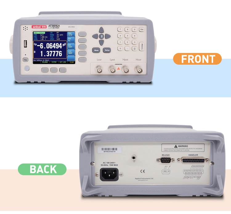 Appareil de mesure LCR numérique 10 Hz~200 kHz avec DCR, 40 fois/s At3816A