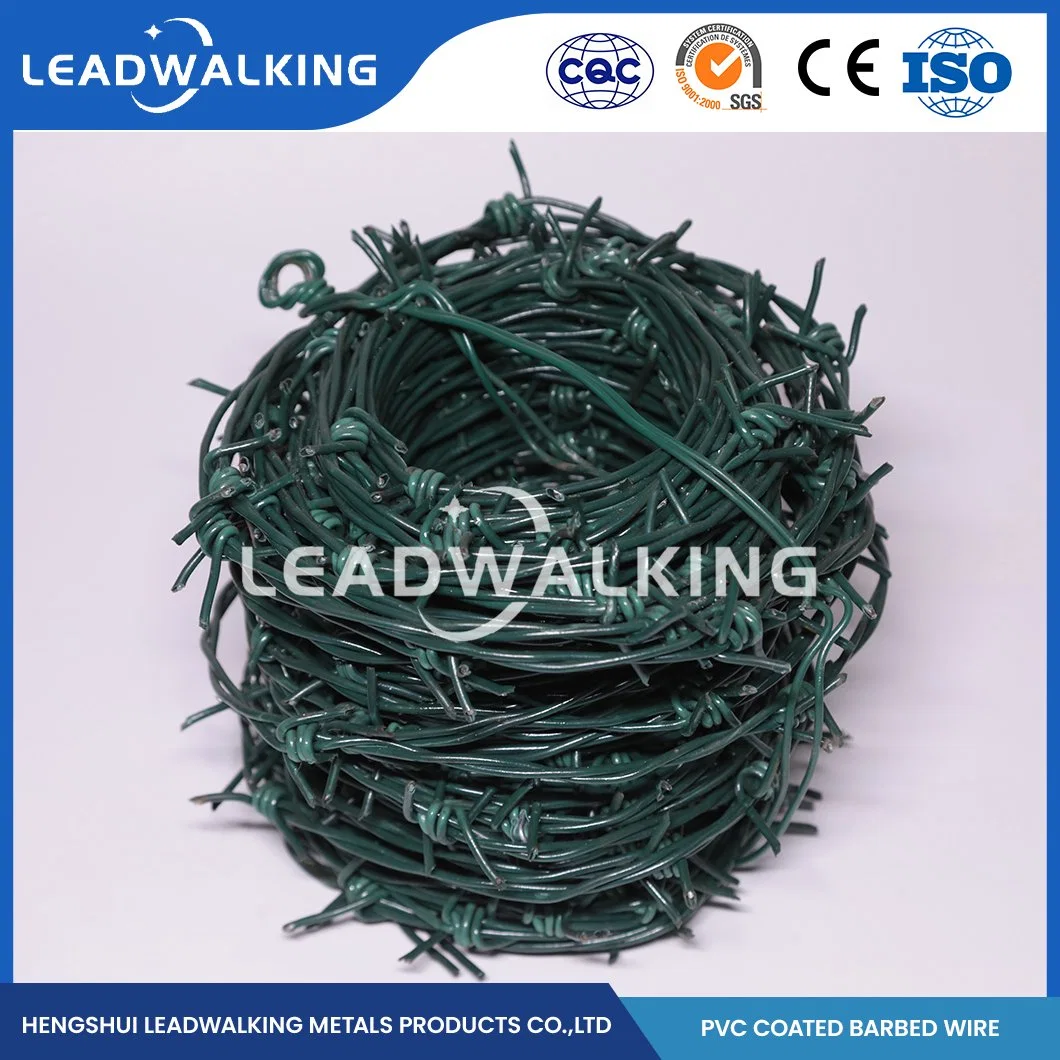 Leadwalking 250m/500m de fil barbelé galvanisé Fabricators ODM Caltrop galvanisé personnalisée des barbelés de la Chine 5 m de longueur de rouleau de fil barbelé recouvert de PVC