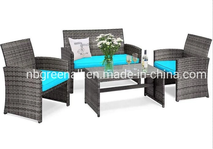 8PC Outdoor Patio Hotel Garden Rattan Furniture Set Glass Table Top Cushioned Wicker Sofa Furniture