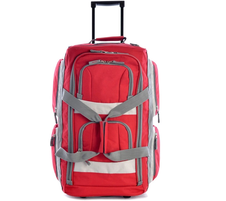 Red Luggage Rolling Duffel Bag Travel Set Suitcase Trolley Carry on Wheel Duffel Bag