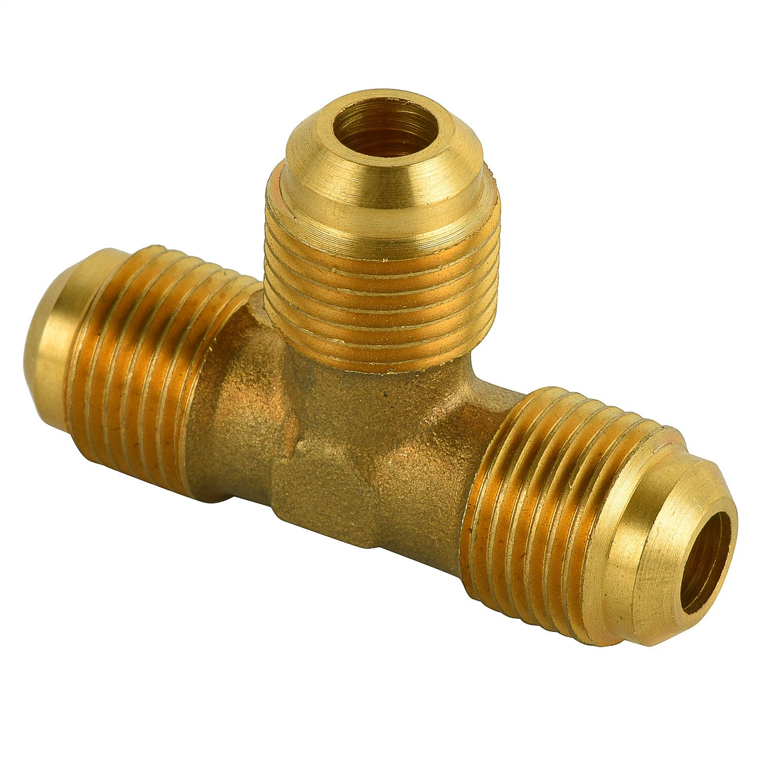 Brass Gas Pipe Compression Pipe Fittings Union Tee 45&deg; Flare All Ends