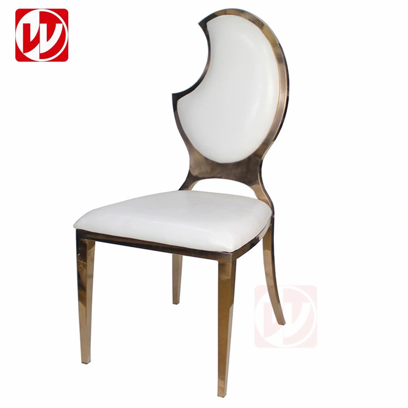 Hot Sale Design Hotel Banqeut Wedding Chair Half-Moon Shape Stainless Steel Chair