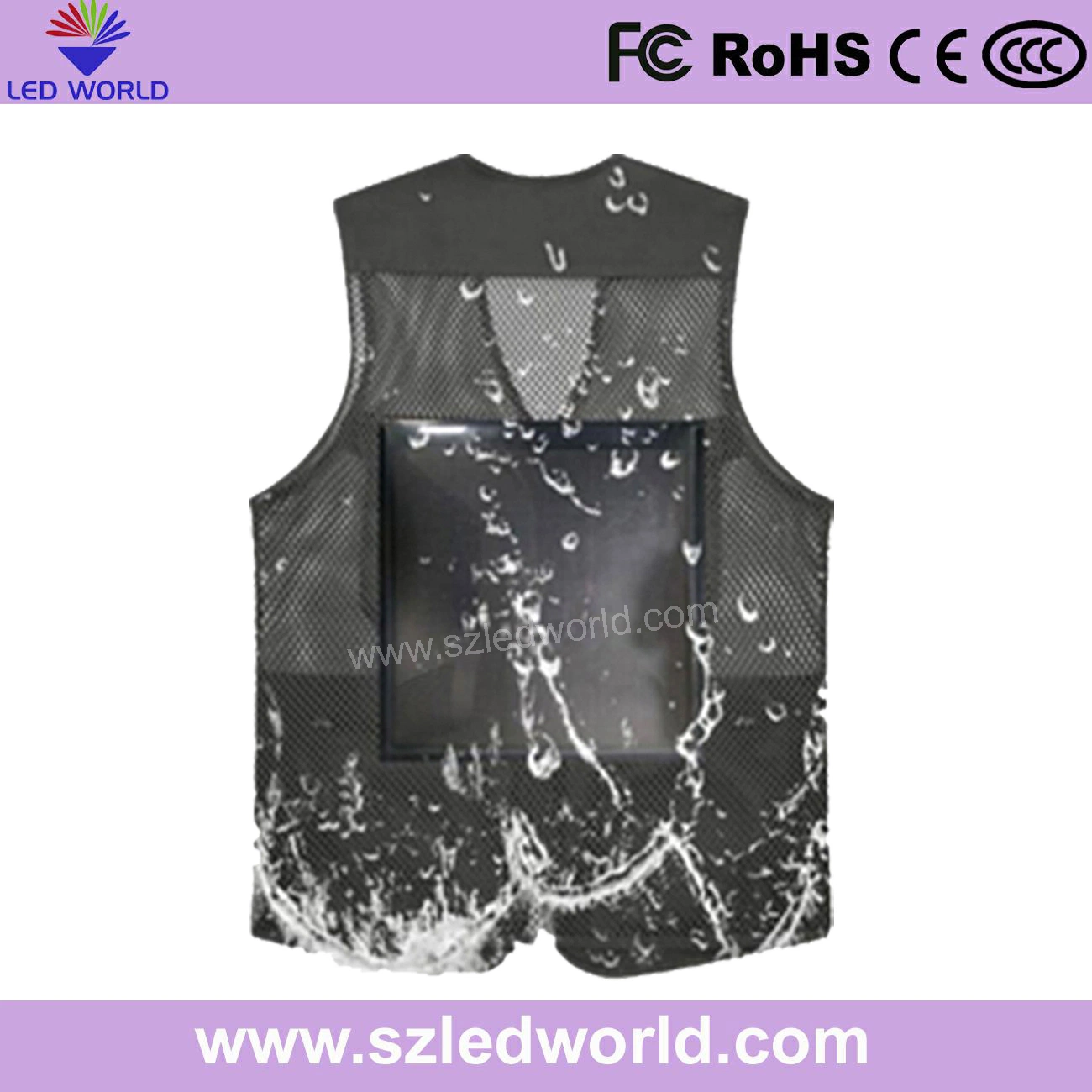 Convenient LED Vest Display in Any Clothes or Backpack for Fashion or Advertising