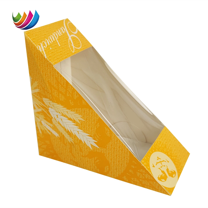 Kraft Paper Disposable Breakfast Lunch Takeaway Food Bread Sandwich Box Wirh Window