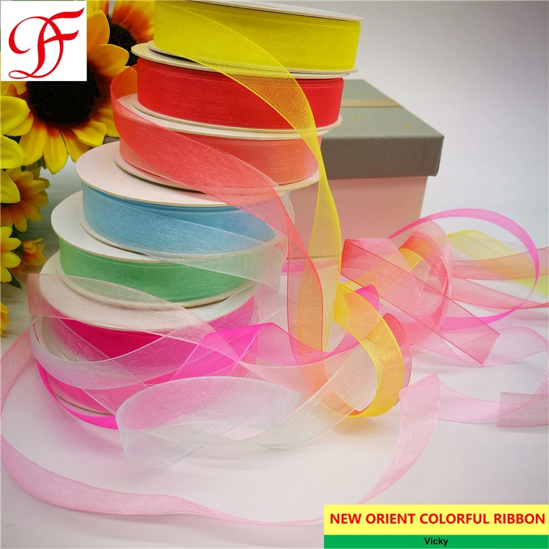 100% Nylon Sheer Organza Ribbon for Xmas/Gifts/Wrapping/Garments