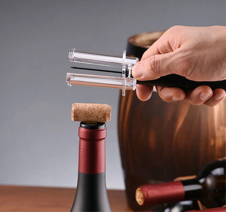 4 in1 vino vino vino bomba Corkscrew presión de aire vino abridor Juego con cortador de lámina de caja de regalo