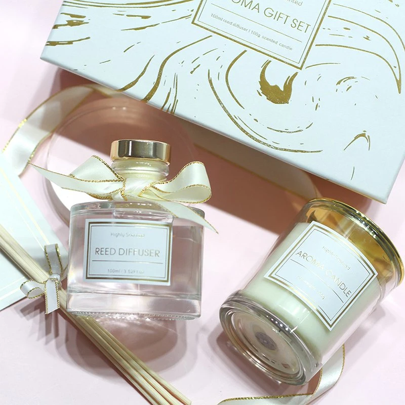 Bougie parfumée en verre de qualité supérieure parfumée biologique et parfumée Coffret cadeau