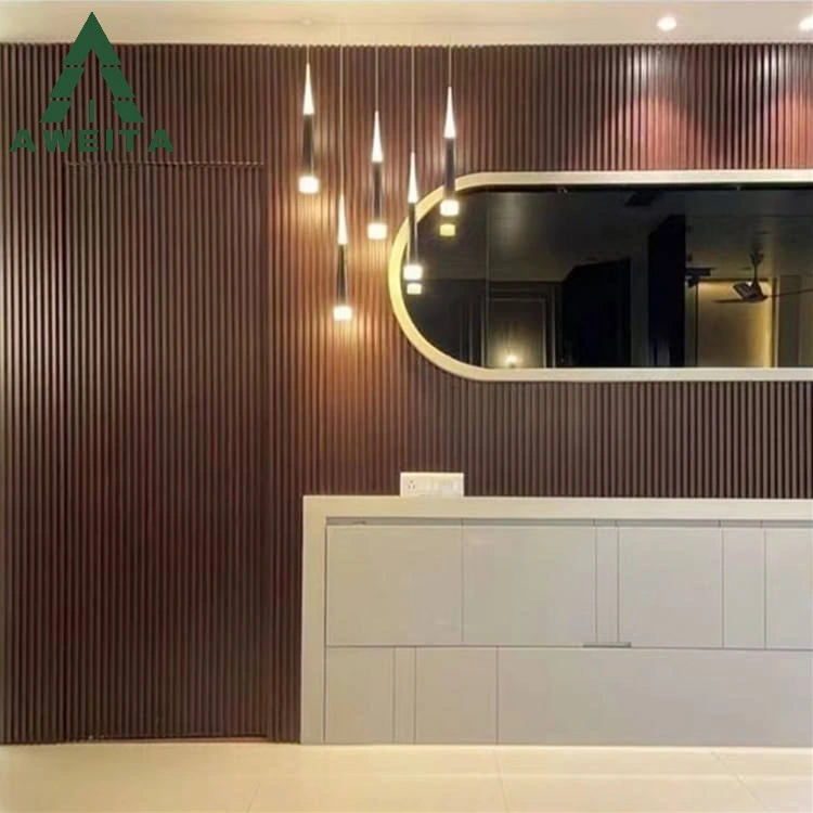 PVC WPC Fluted Wall Panel Interior Decoration Eco Wood