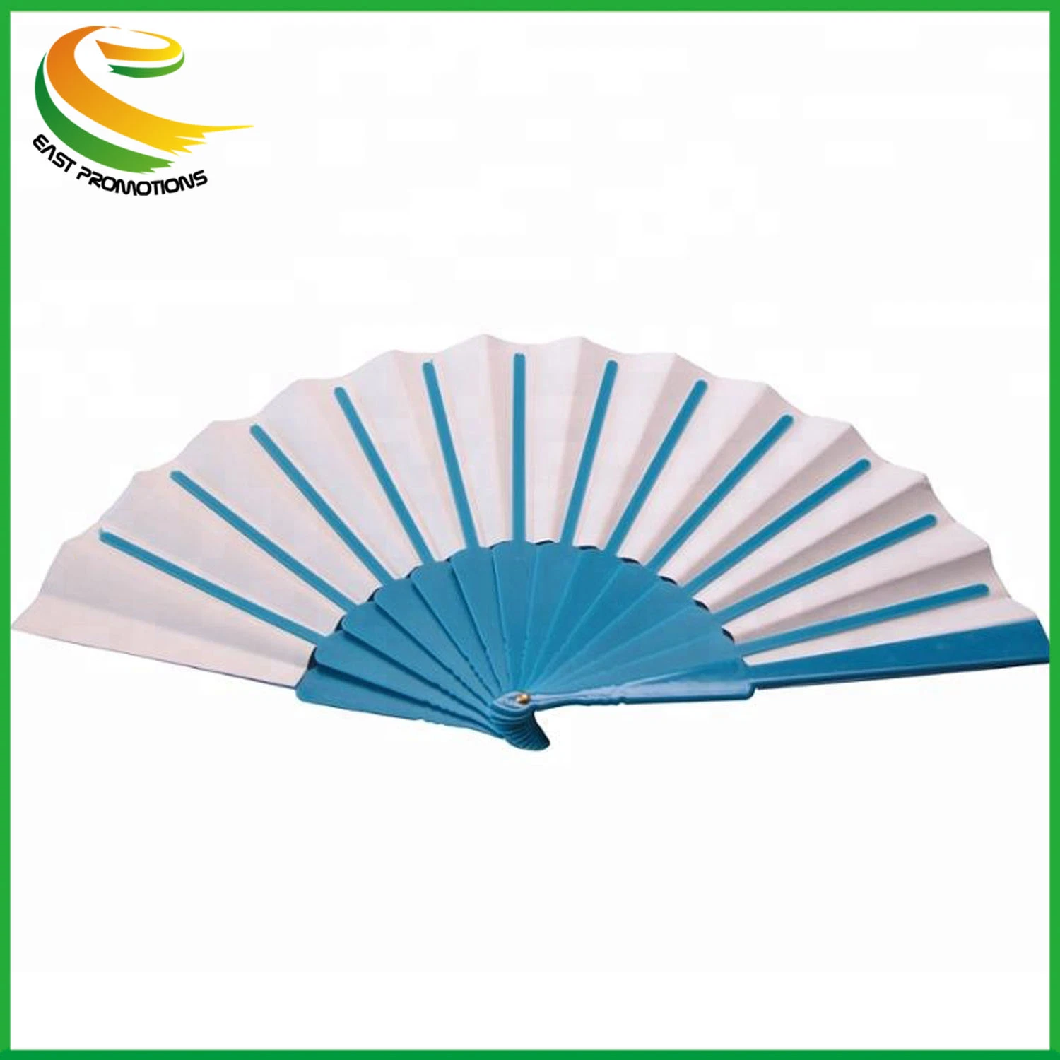 Custom Printed Polyester Fabric Plastic Promotion Hand Fan