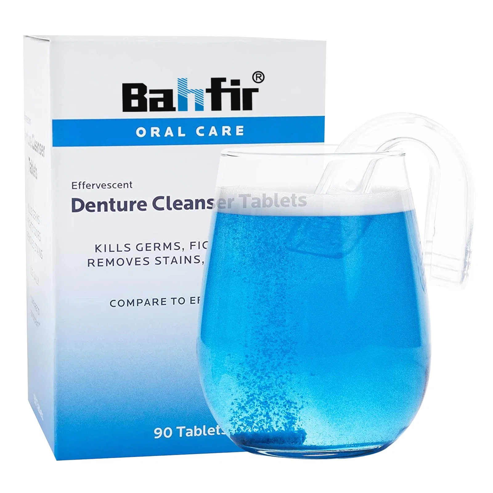 Pastillas de Limpieza de retenedor, un producto para limpiar, blanquear y desinfectar sus aparatos dentales durante la noche