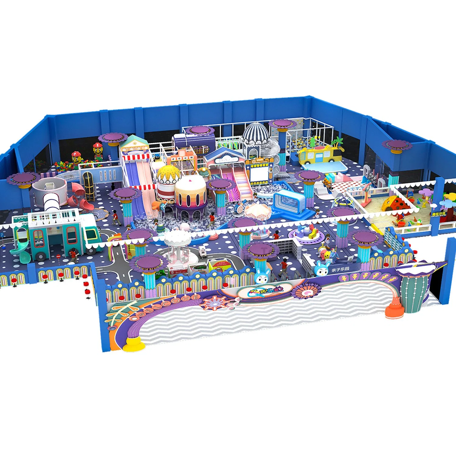 Niños Zona de juegos de juguetes Slide Trampoline Amusement Park Soft Play Interior Parque infantil