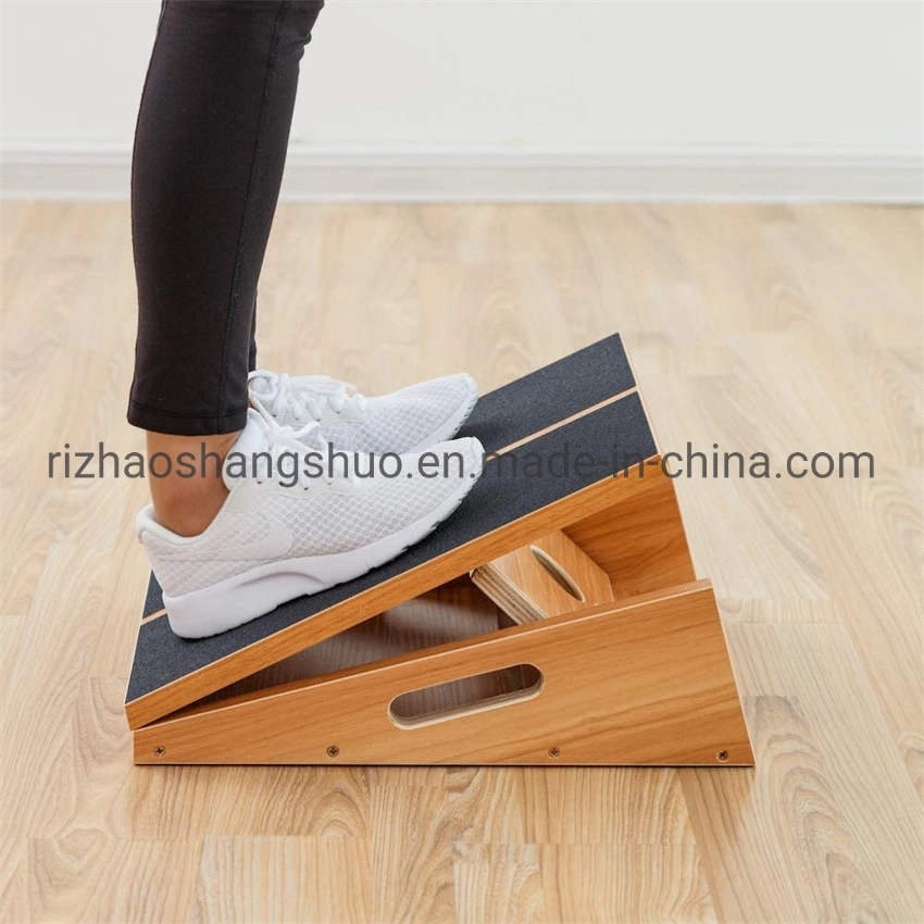 Wooden Slant Board Adjustable Incline Board and Calf Stretcher Stretch Board Custom OEM Training Calf Ankle Aerobic Platform Stepper Adjustable Incline Board