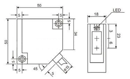 Kjt Fs50 NPN Sn estándar IP67 de 24V de 0,3 m de la reflexión difusa del sensor de proximidad fotoeléctrico