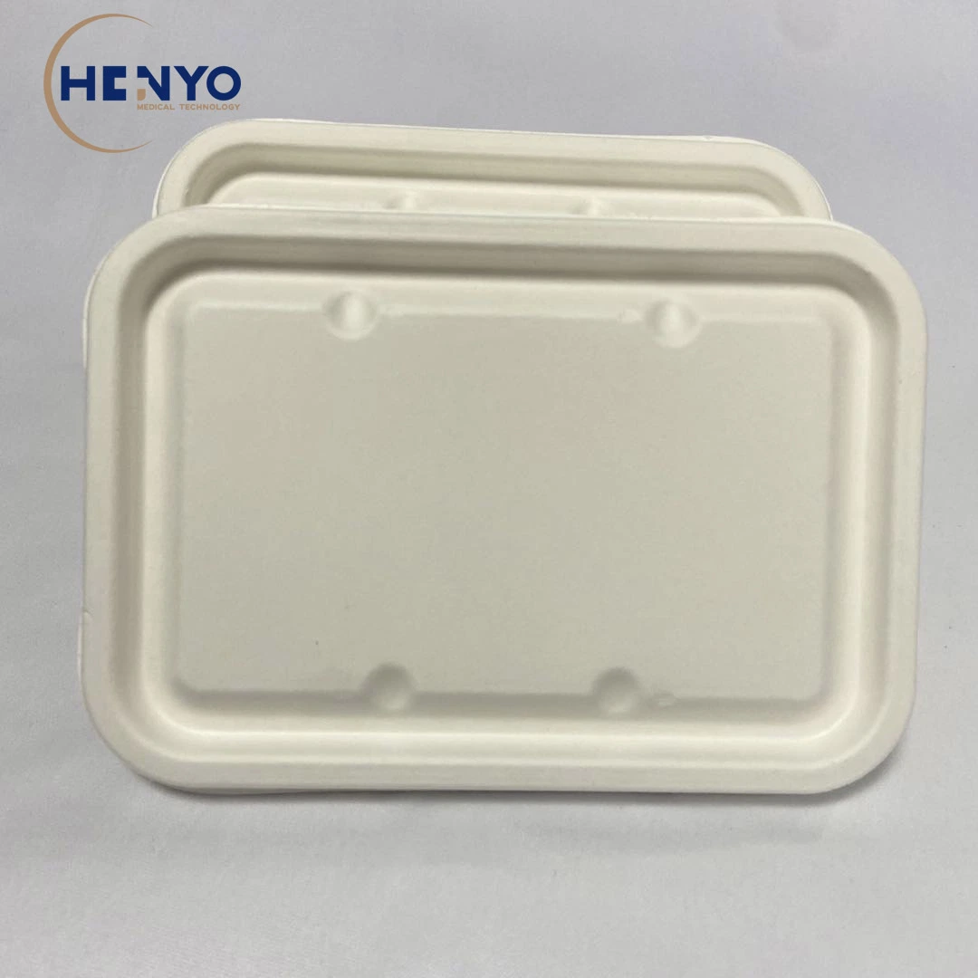 Disposable Biodegradable Bagasse Tableware 750ml Square Lunch Box Meal Box