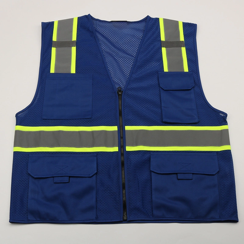 Safety Vest Garment 100% Polyester Reflective Vest Custom Printed Logo for Construction and Garden Building