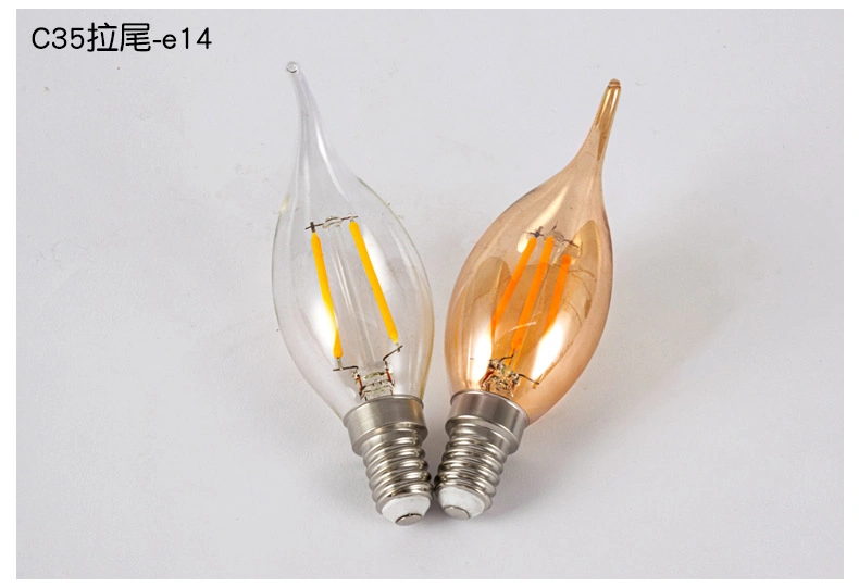 Vela LED Luz energisante C35 G45 E27filament Bulbedison antigüedad decorativa Iluminación