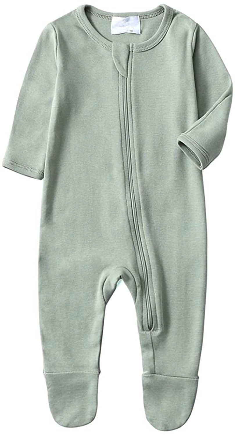 Cotton Spandex Long Sleeve Infant Footie Baby Clothing