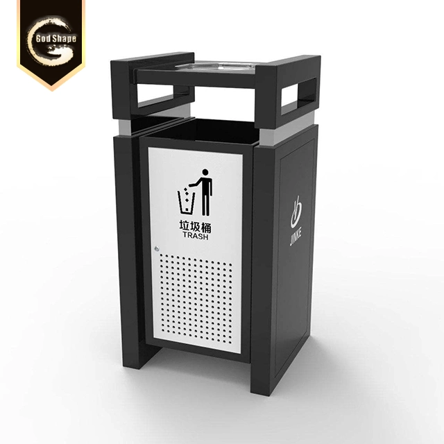 China Quality Outdoor Commercial Park Advertising Classified Cleaning and Sanitation of Recycle Waste & Recycling Bin in Brushed 201 Stainless Steel