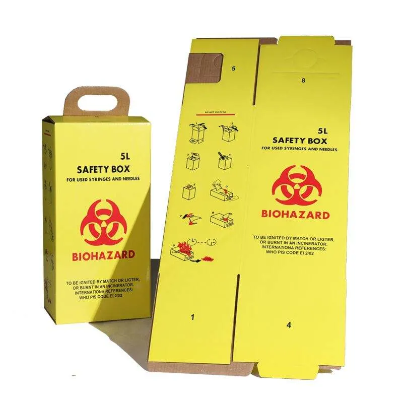 Medical Disposable Sharp Safety Box 1L 2L 5L 10L Cardboard Container Sharp Box