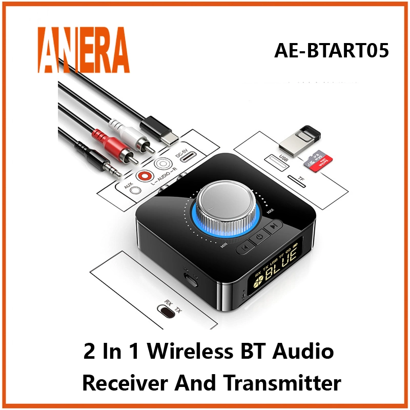 Anera V5.1 Wireless Bluetooth Audio 2 in 1 Receiver/Transmitter Car Music Audio Bt Adapter for Car TV Earphone