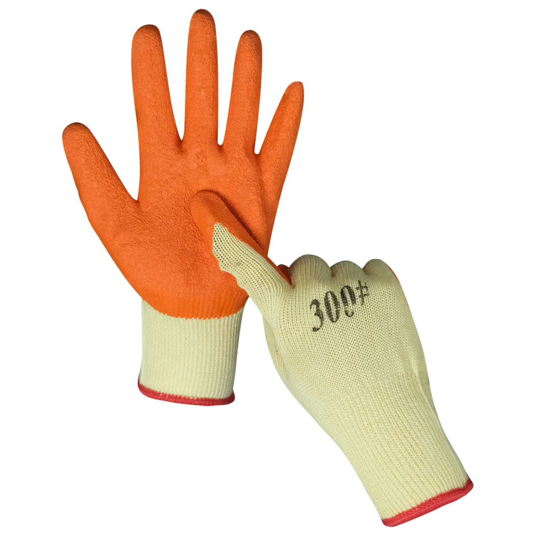 China Wholesale/Supplier Industrial/Construction/Safety Working Guante Price Cotton/Yarn/Knitted/Work Wrinkles Rubber/Latex Coated Gloves