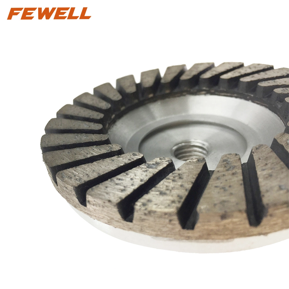 Hot Press Sintered 4inch 100*M14 Thread Aluminum Base Diamond Turbo Cup Wheel for Grinding Granite Concrete