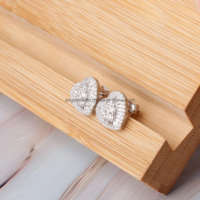 High quality/High cost performance  Fashion Accessories 925 Sterling Silver Earring Jewelry Earrings Love Heart Ear Stud Earring Jewellery with AAA Cubic Zirconia