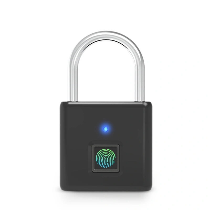 Negro y Sliver Biometric Intelligent equipaje huellas digitales Smart Padlock